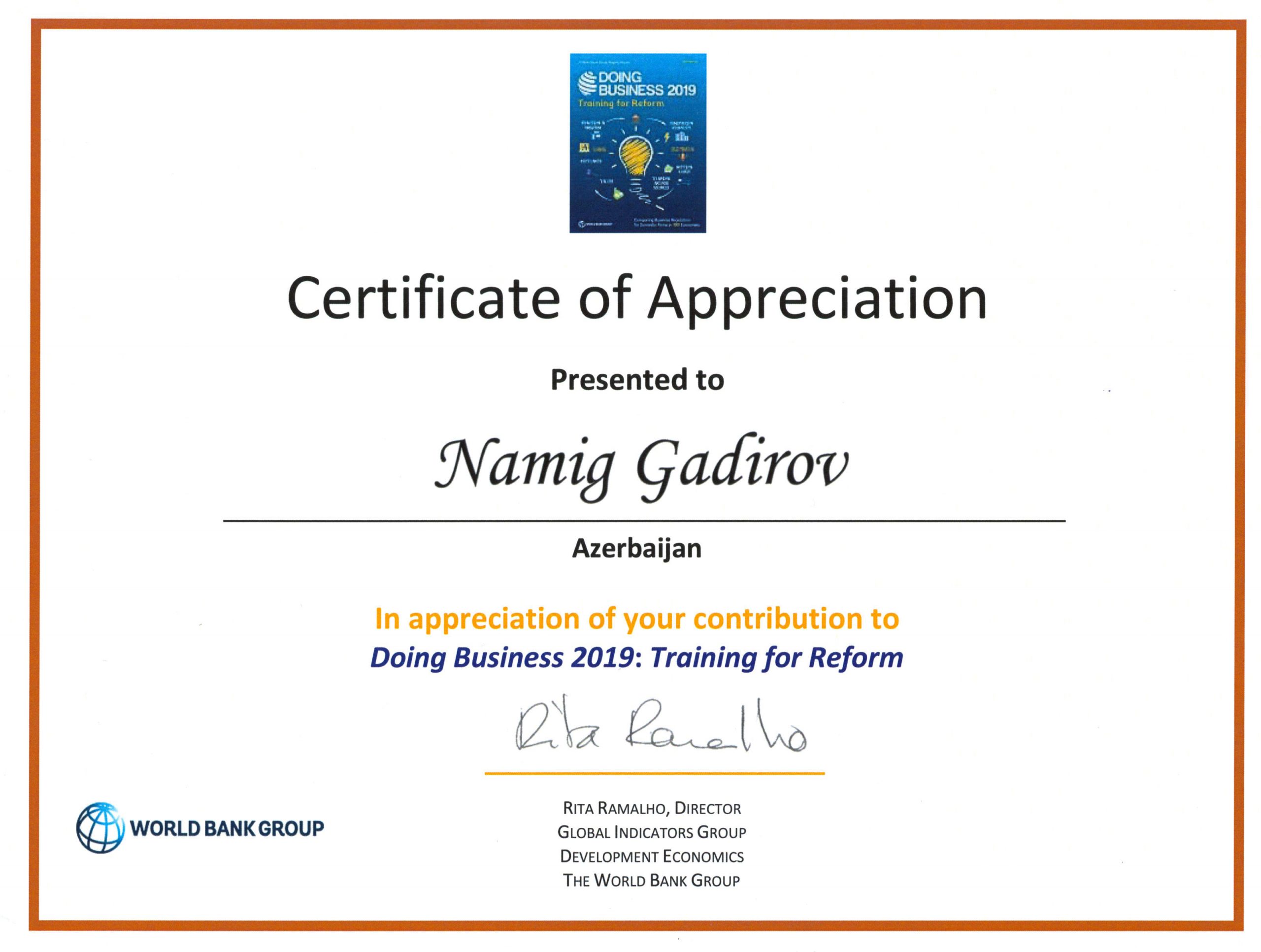 Certificate of Appreciation from world-level professionals is the best ...